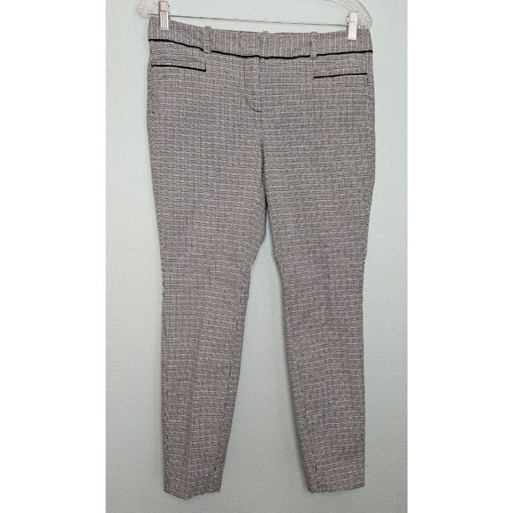 The Limited Exact Stretch Womens Ankle Pants Size 8 Black & White Grid Print - Picture 1 of 8